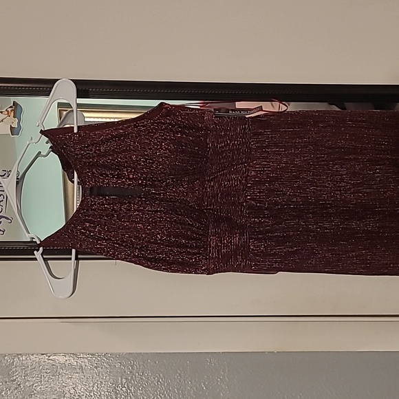 R&M Richards Petites Womens Metallic Empire Waist Evening Dress size 4P - Picture 3 of 5